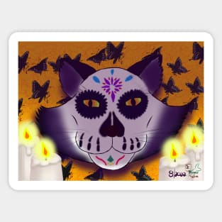 Dia De Los Muertos Cat Sticker